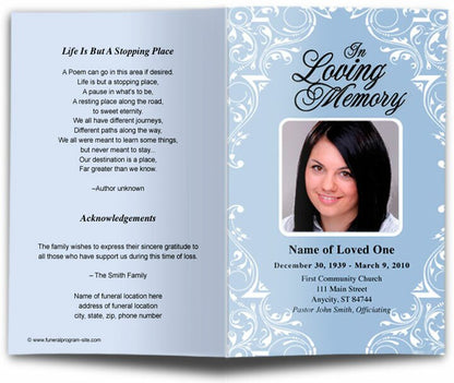 Victoria Funeral Program Template.