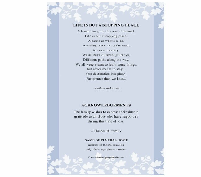 Allegro 4-Sided Graduated Funeral Program Template (Changeable Color).