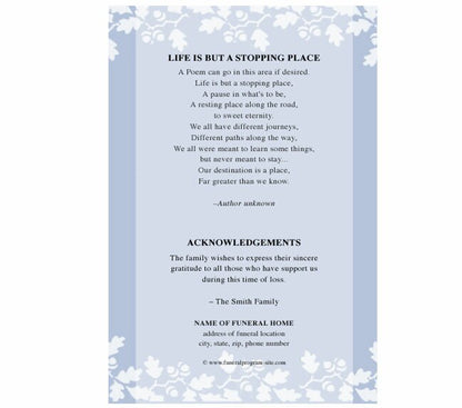 Allegro 4-Sided Graduated Funeral Program Template (Changeable Color).
