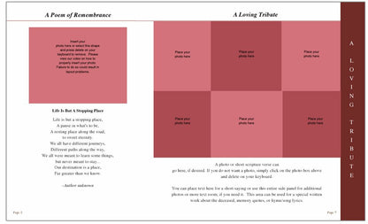 Candlelight 8-Sided Graduated Funeral Program Template.