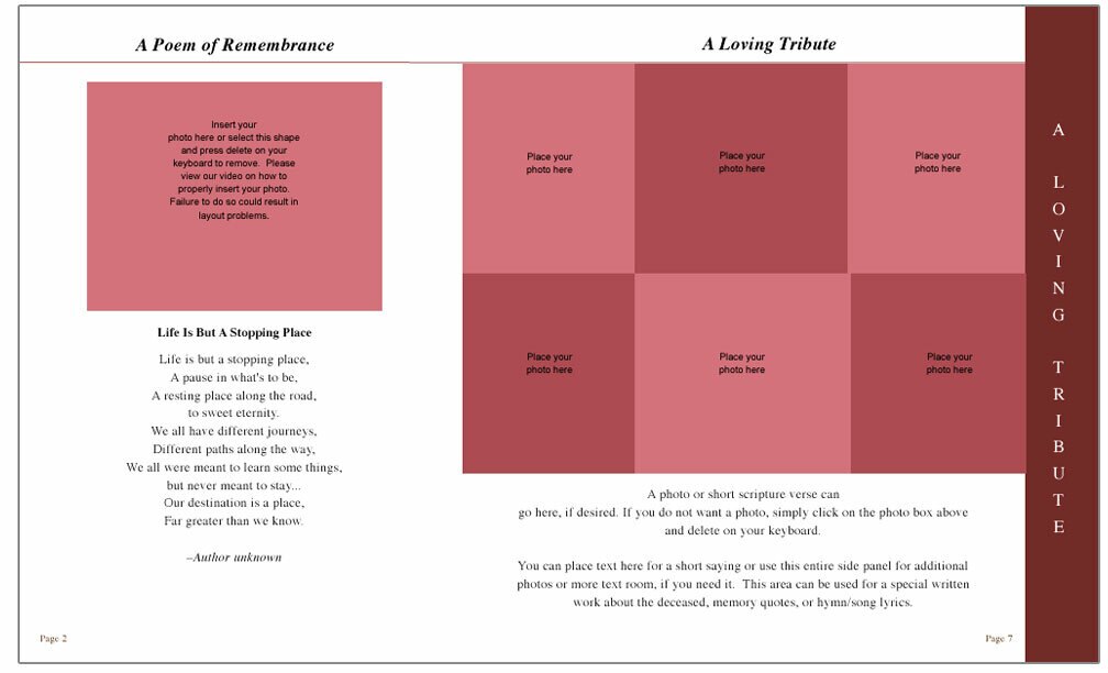 Candlelight 8-Sided Graduated Funeral Program Template.