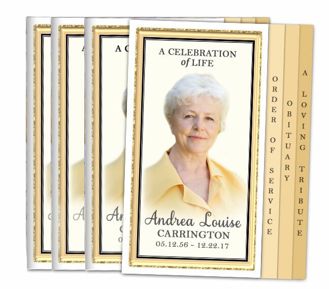 Steps Funeral Program 24K 8-Sided Graduated Step Folded Funeral Programs Design Print ...