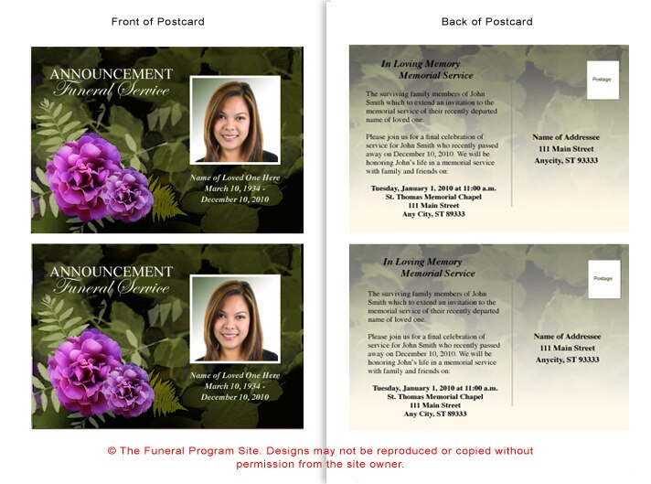 Essence Funeral Announcement Template.