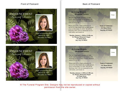 Essence Funeral Announcement Template.