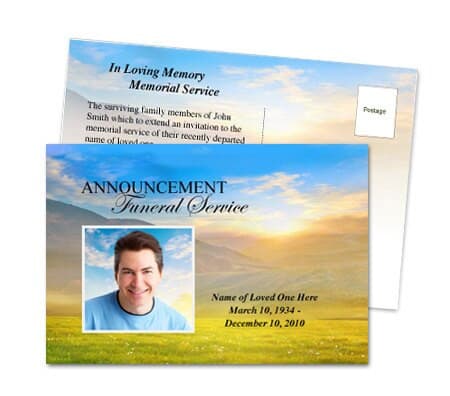 Horizon Funeral Announcement Template.