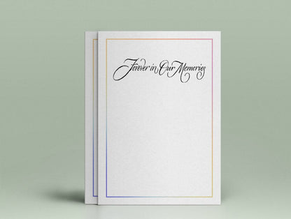 Forever in Our Memories (1 Line) Funeral Program Title.