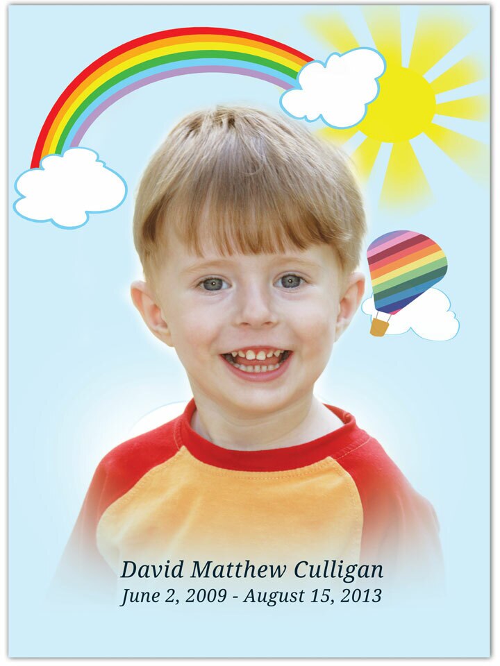 Bright Funeral Memorial Poster Portrait.