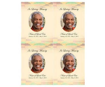 Ashanti Small Memorial Card Template.