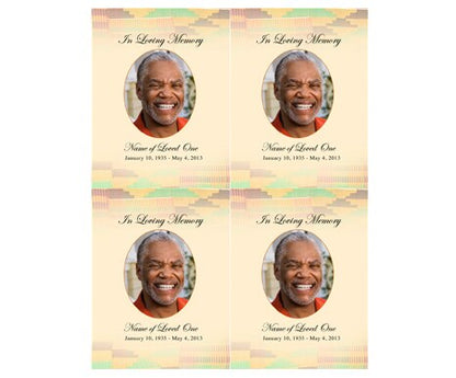 Ashanti Small Memorial Card Template.