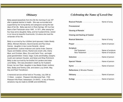 Drape Funeral Program Template.