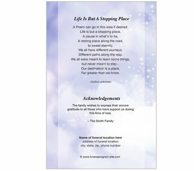 Adoration 4-Sided Graduated Funeral Program Template.
