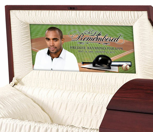 Baseball Casket Head Panel Insert.