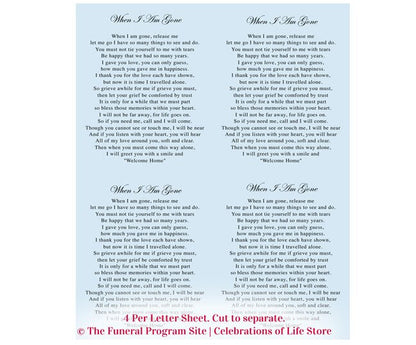 Enlighten Small Memorial Card Template.