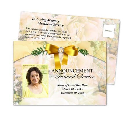 Joyful Funeral Announcement Template.