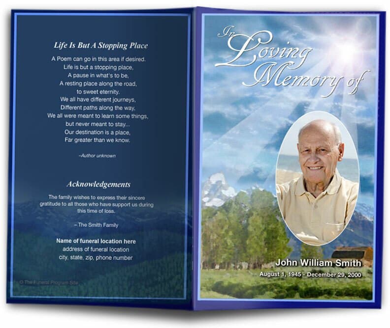Outdoor Funeral Program Template.