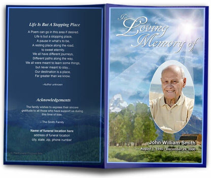 Outdoor Funeral Program Template.