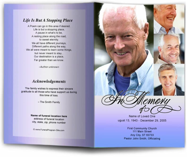 Gradient Funeral Program Template.