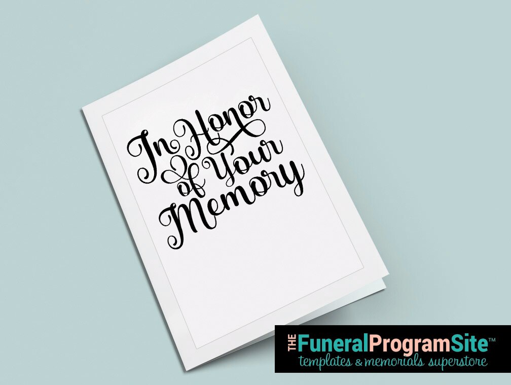 In Honor Of Your Memory Funeral Program Title.