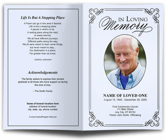 Dallas Funeral Program Template.