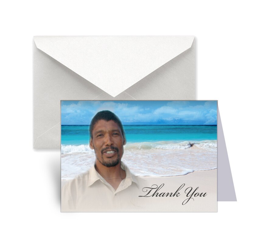 Caribbean Funeral Thank You Card Design & Print (Pack of 50).