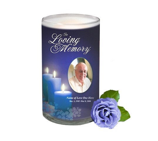 Enlighten Personalized Glass Memorial Candle.