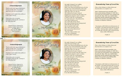 Rejoice Small Memorial Card Template.