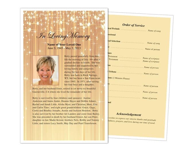 Brilliance Funeral Flyer Template.