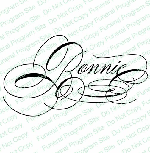 Bonnie Name Word Art.