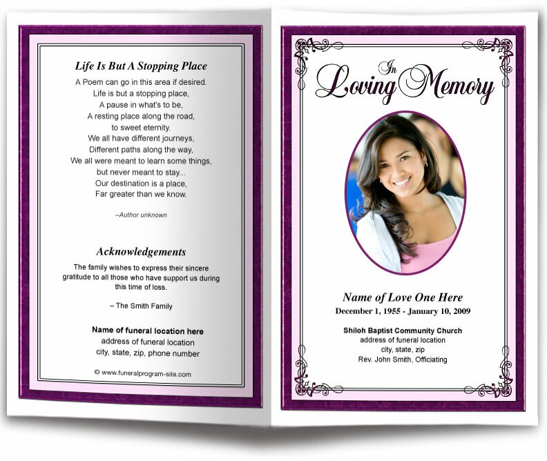 Creative Funeral Program Template.