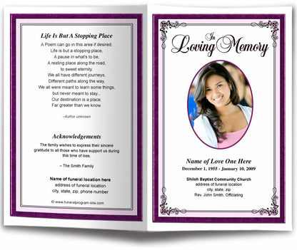 Creative Funeral Program Template.