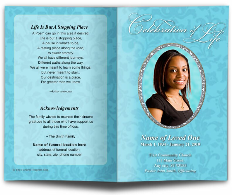 Whitney Funeral Program Template.