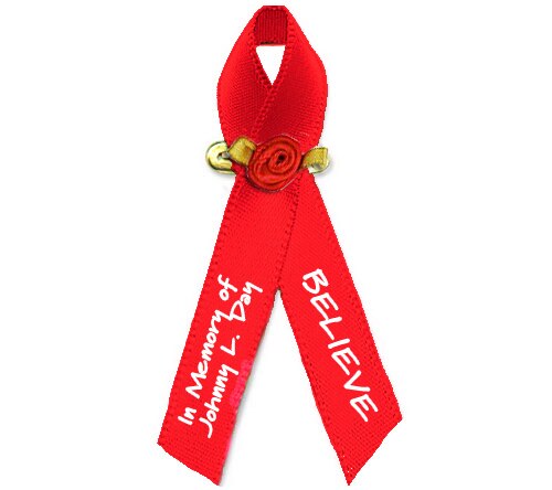 Personalized HIV-Aids Awareness Ribbon (Red) - Pack of 10.