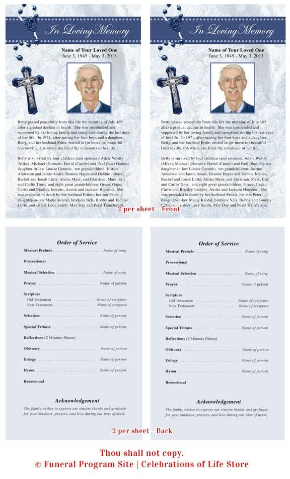 Crucifix Funeral Flyer Template.