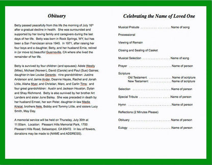 South Africa Funeral Program Template.