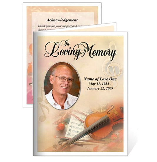Harmony Small Memorial Card Template.