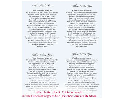 Eve Small Memorial Card Template.