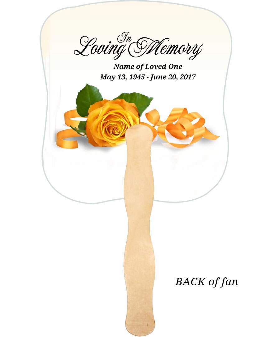 Memory Cardstock Memorial Fan With Wooden Handle (Pack of 10).