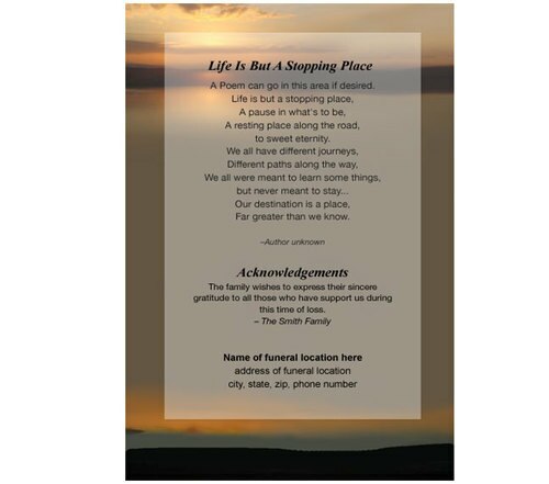 Kenya 8-Sided Funeral Graduated Program Template.