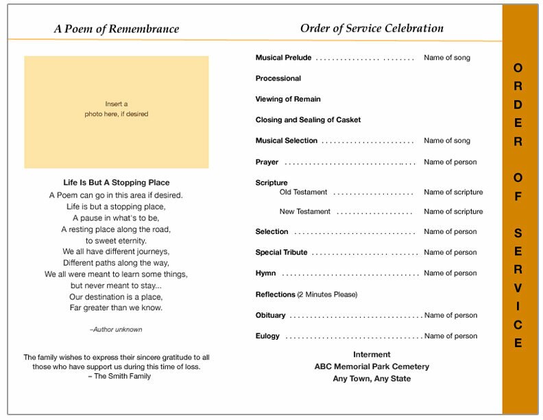 Island 8-Sided Funeral Graduated Program Template.
