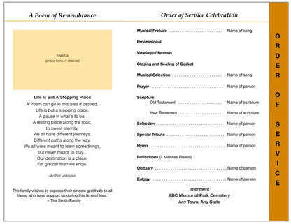 Island 8-Sided Funeral Graduated Program Template.