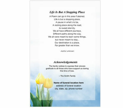 Inspire 8-Sided Funeral Graduated Program Template.
