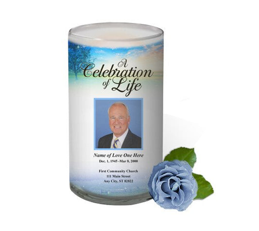 Destiny Personalized Glass Memorial Candle.