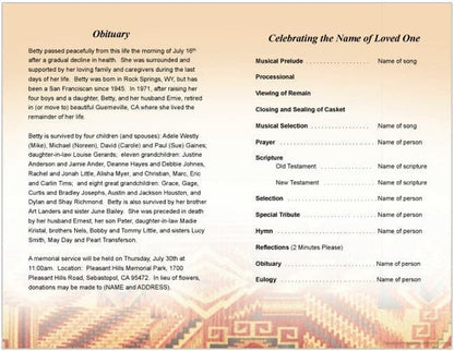 Impala Funeral Program Template.