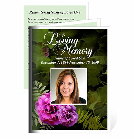 Essence Small Memorial Card Template.