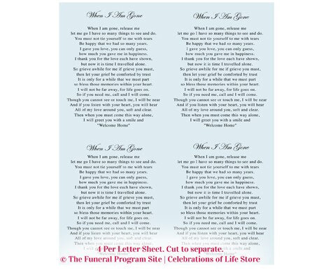 Mary Small Memorial Card Template.