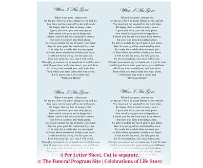 Mary Small Memorial Card Template.