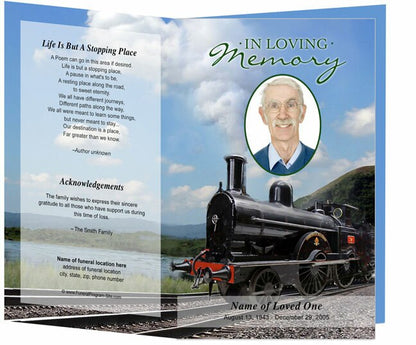 Train Funeral Program Template.