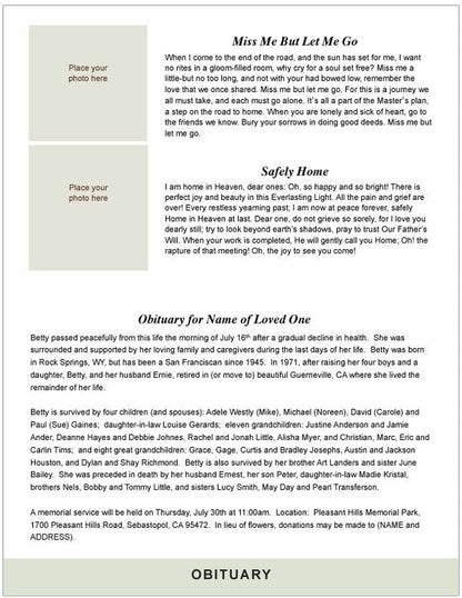 Fishing 8-Sided Graduated Bottom Fold Program Template.