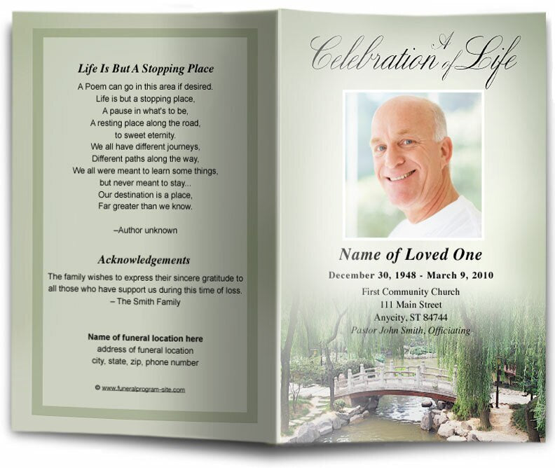 Bridge Funeral Program Template.