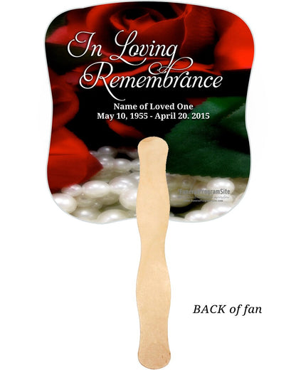 Elegance Cardstock Memorial Fan With Wooden Handle (Pack of 10).